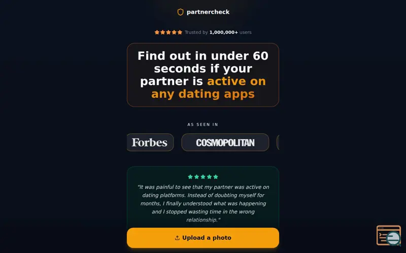 Screenshot of PartnerCheck App