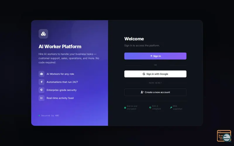 Screenshot of Agentic Infrastructure Platform