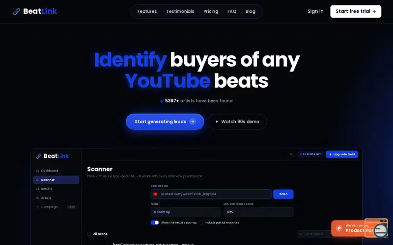 Screenshot of BeatLink