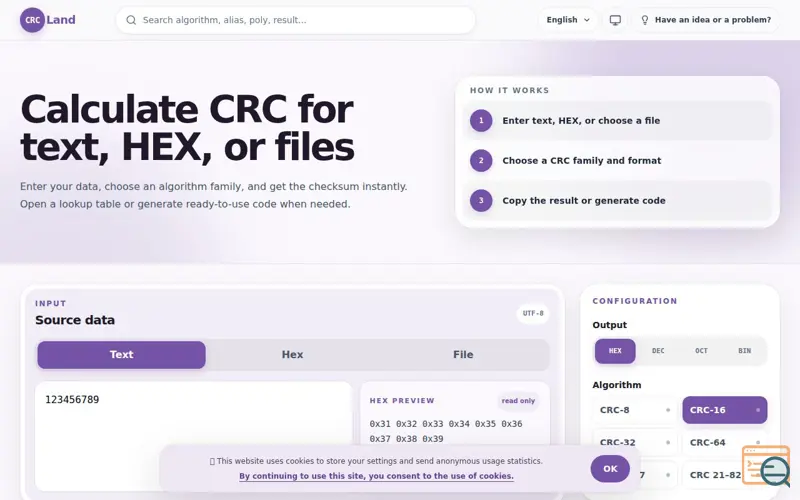 Screenshot of CRC Land