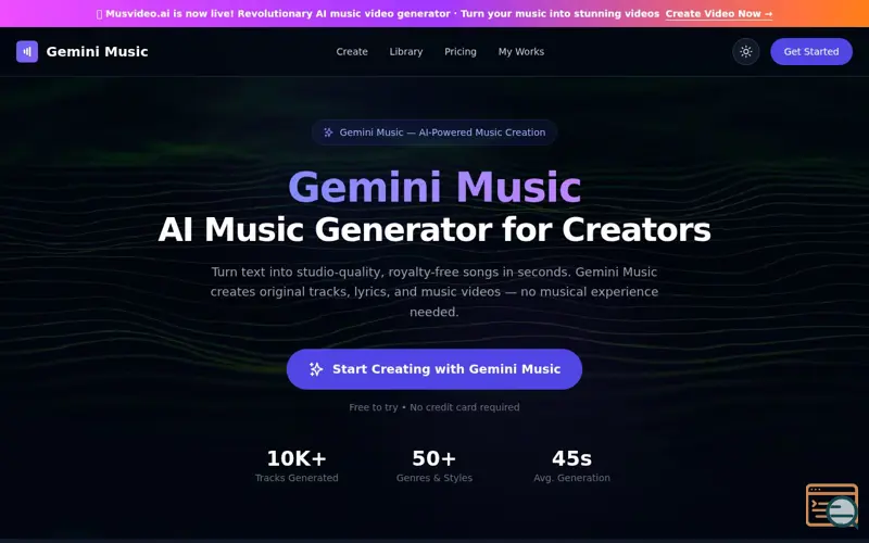 Screenshot of Gemini Music