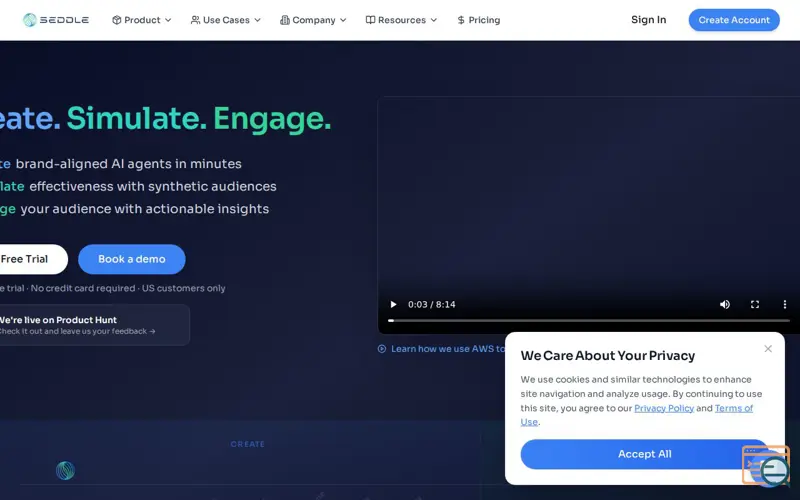 Screenshot of Seddle: Agents for Audience Engagement