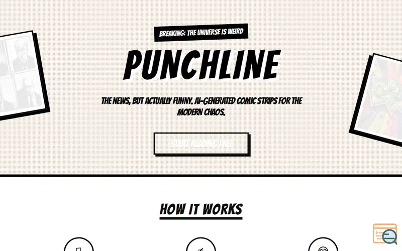Screenshot of Punchline, a launch using Pollinations AI