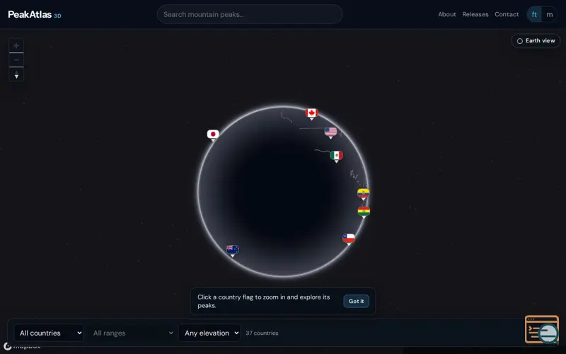 Screenshot of PeakAtlas3D