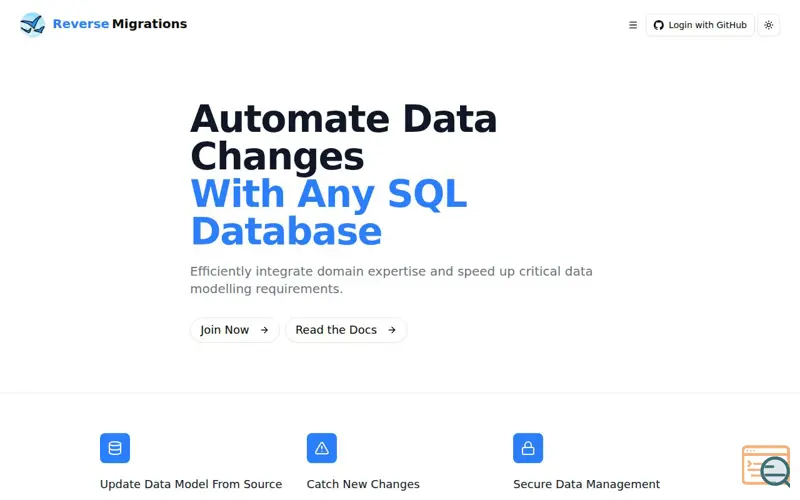 Screenshot of Reverse Migrations