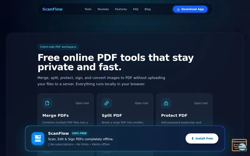 Screenshot of ScanFlow PDF Suite