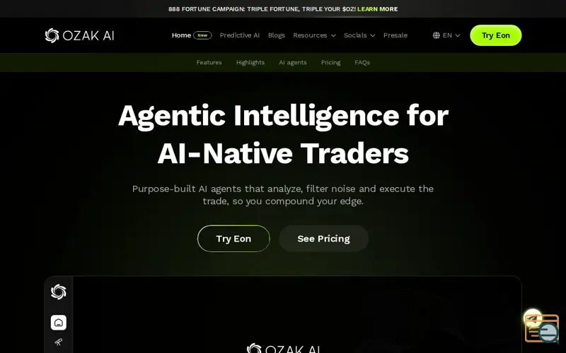 Screenshot of Ozak AI, a launch using Linktree
