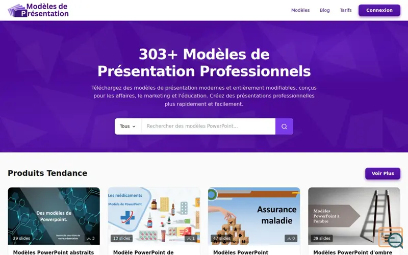 Screenshot of Modèle de présentation