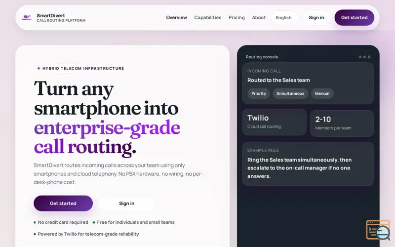 Screenshot of SmartDivert