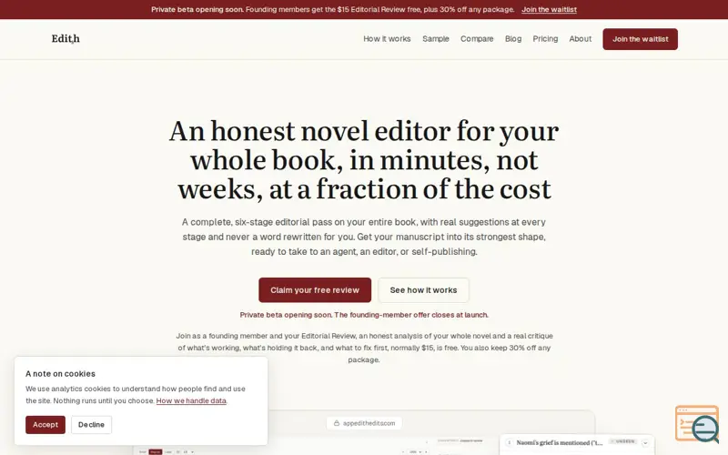 Screenshot of Edith