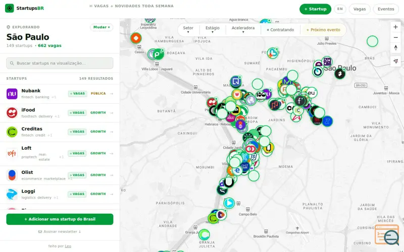 Screenshot of StartupsBR