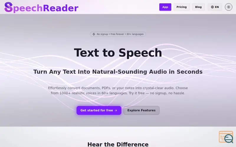 Screenshot of SpeechReader