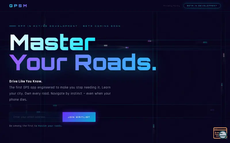 Screenshot of GPSM — GPS Mastery · Master Your Roads