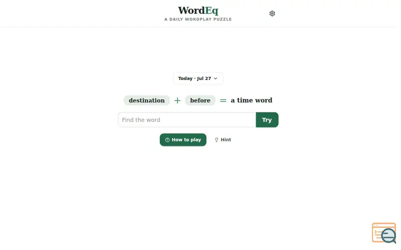 Screenshot of WordEq | Daily Wordplay Puzzle