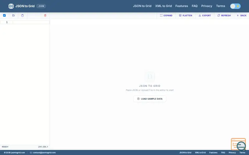 Screenshot of Json To Grid