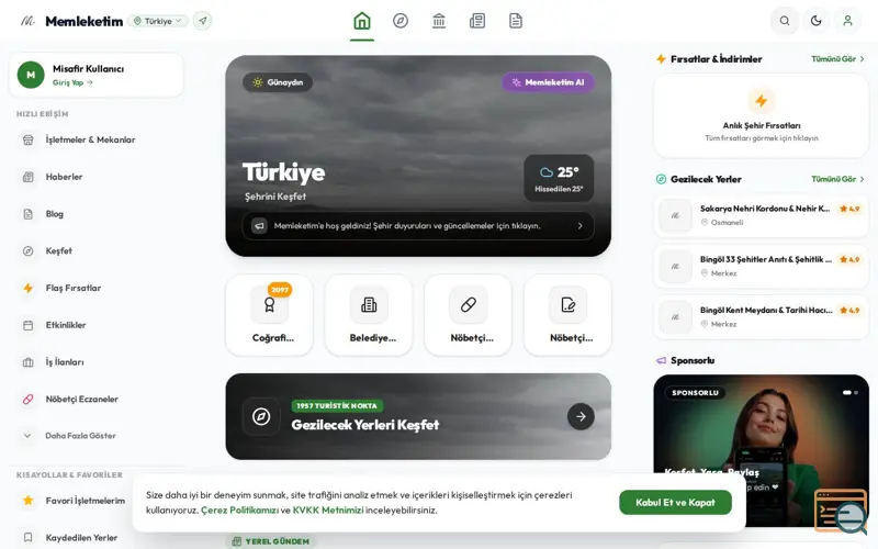 Screenshot of Memleketim