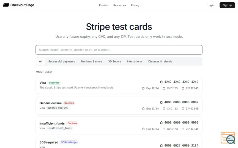 Screenshot of Checkoutpage