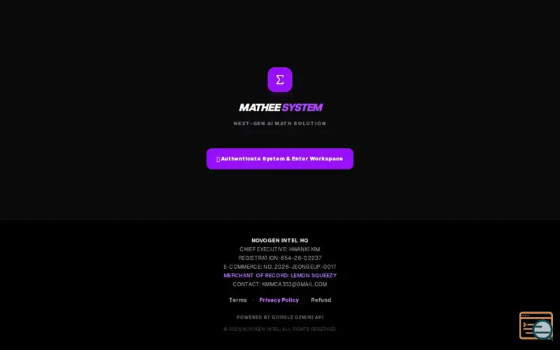 Screenshot of Mathee System