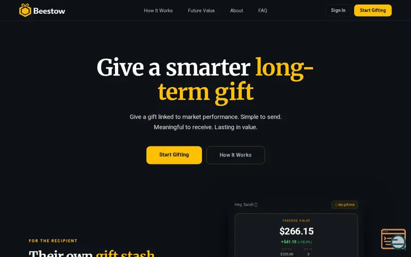 Screenshot of Beestow — Gift Stocks Instantly 