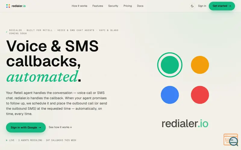 Screenshot of redialer.io