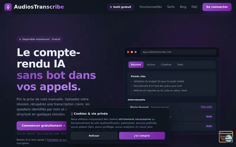 Screenshot of AudiosTranscribe