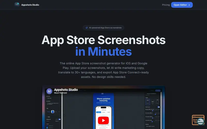 Screenshot of Appshots Studio