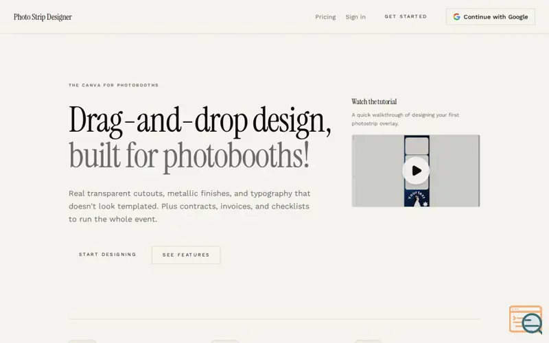 Screenshot of Photo Strip Designer — Design photobooth overlays
