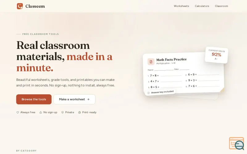Screenshot of Classeem