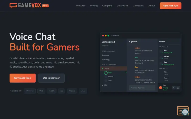 Screenshot of GameVox