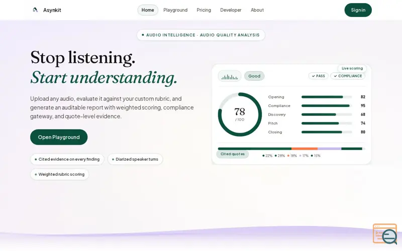 Screenshot of Asynkit, a launch using Google Sign-In