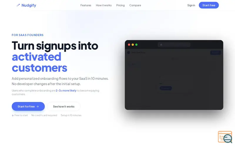 Screenshot of Nudgify