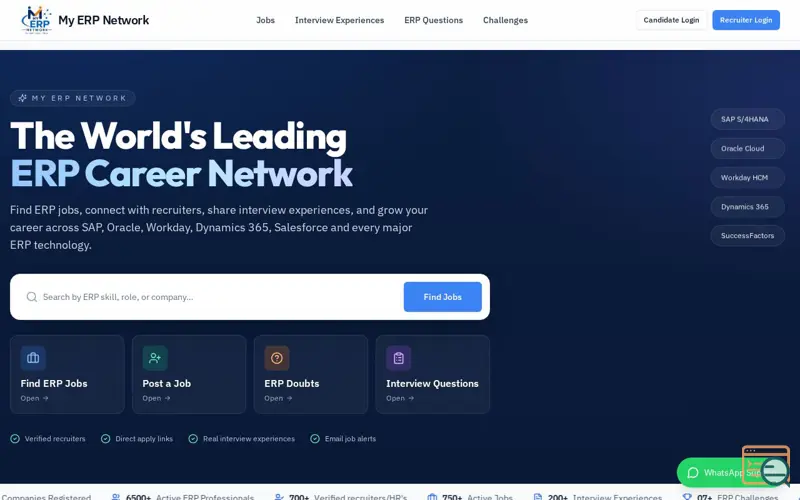 Screenshot of MyERPNetwork