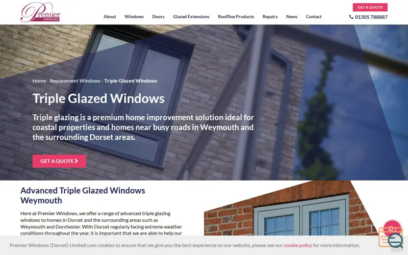 Screenshot of Triple Glazed Windows, a launch using QuotingEngine