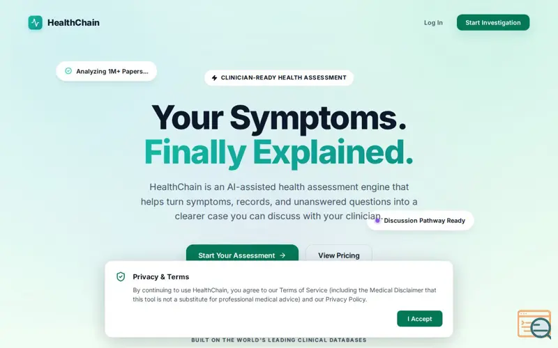 Screenshot of HealthChain360