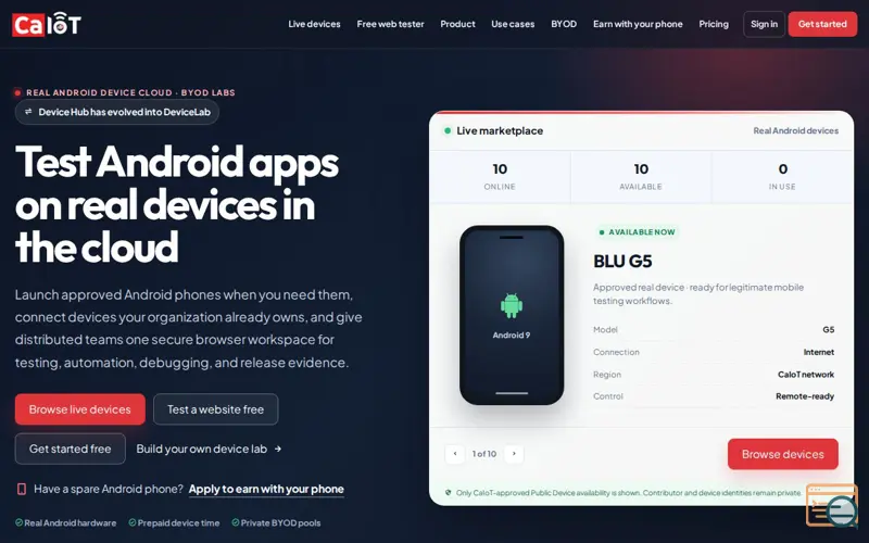 Screenshot of DeviceLab