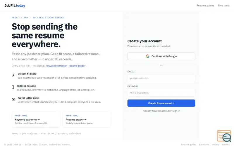 Screenshot of JobFit