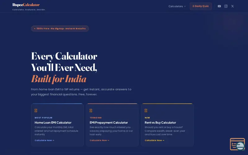 Screenshot of Rupee Calculator