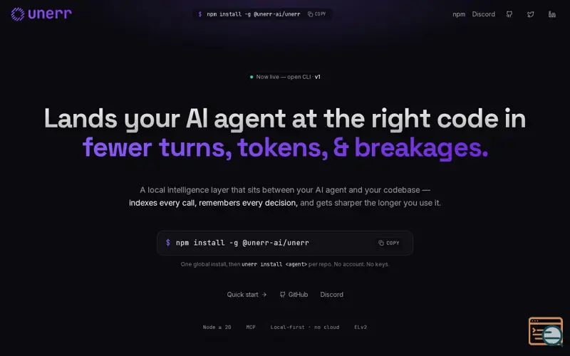Screenshot of unerr