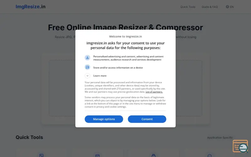 Screenshot of ImgResize.in