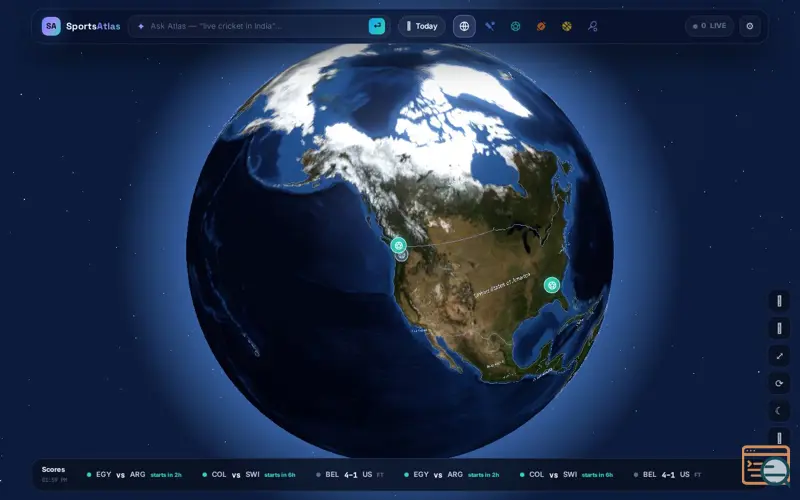 Screenshot of SportsAtlas