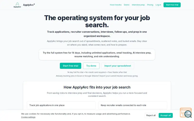 Screenshot of ApplyArc