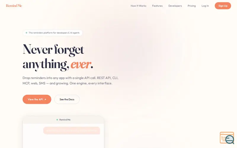 Screenshot of Remind Me