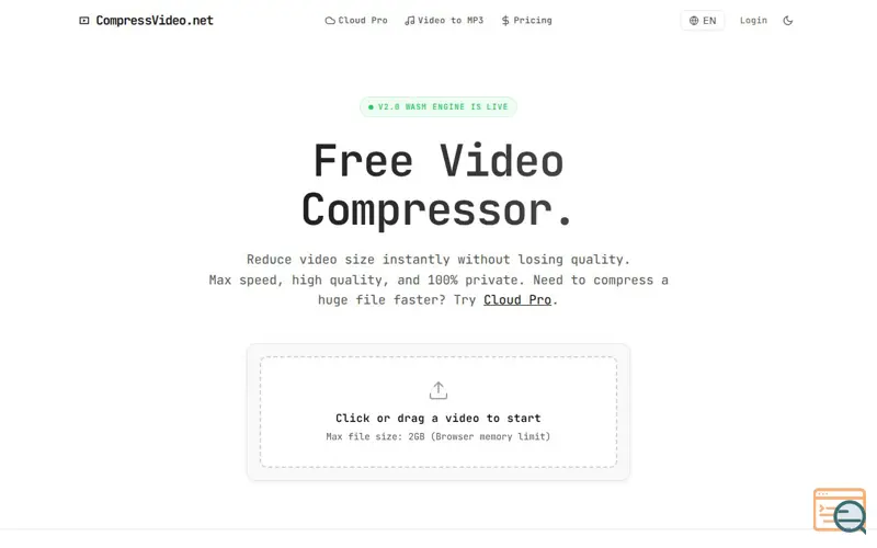 Screenshot of CompressVideo.net