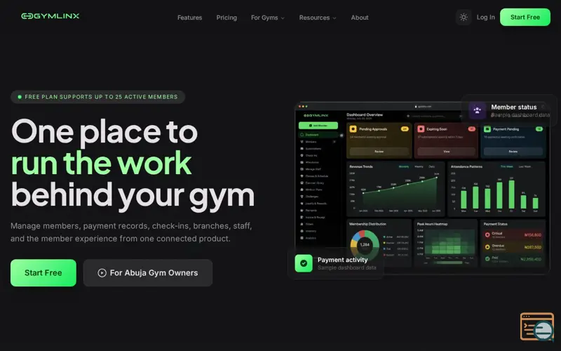 Screenshot of GymLinx — Modern Gym Management System