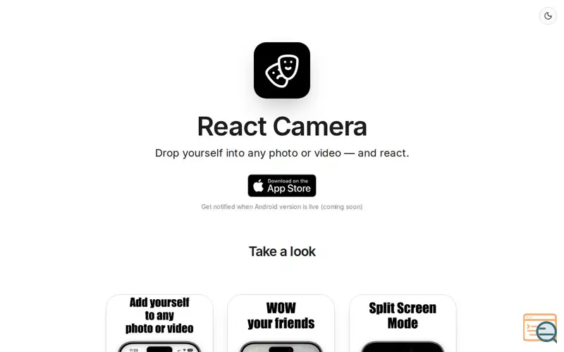Screenshot of ReactCamera.com