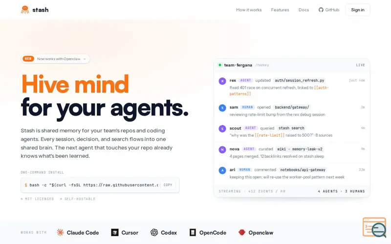 Screenshot of Stash