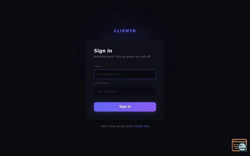 Screenshot of Clientr
