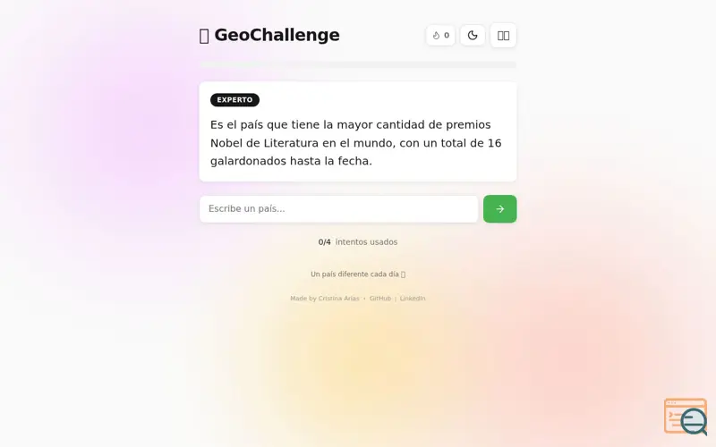 Screenshot of GeoChallenge