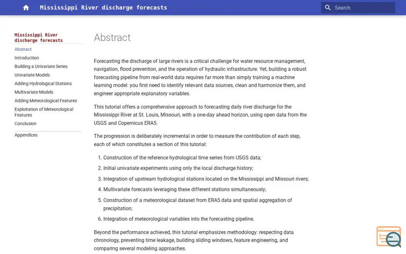 Screenshot of Sentinel-forecasting
