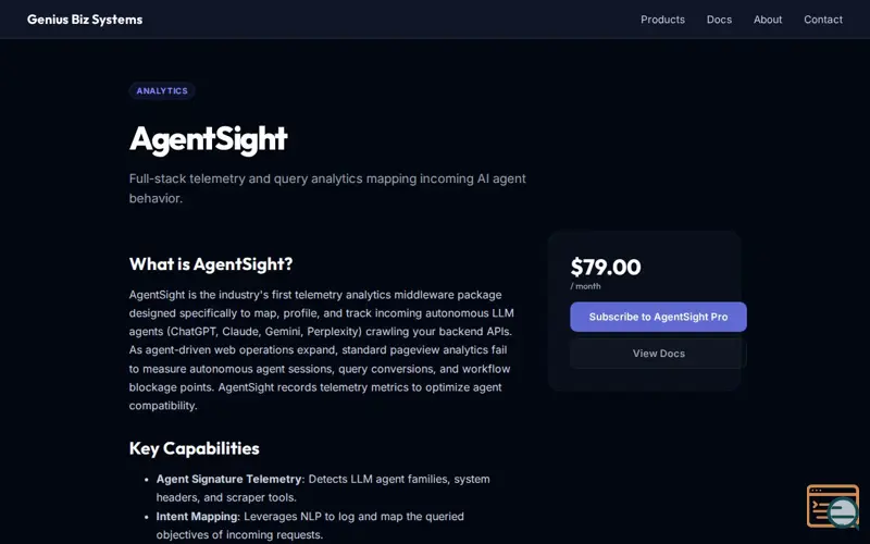 Screenshot of Agent Sight
